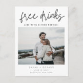 Free Drinks Script Wedding Foto Speichern Sie die  Ankündigungspostkarte (Vorderseite)