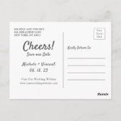 Free Drinks Silver Foto Save the Date Lässig Postkarte (Rückseite)