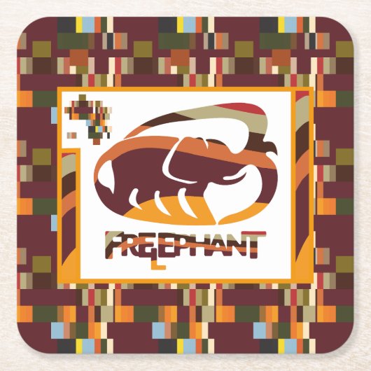 FREE ELEPHANT BY MASANSER PIXELAT RECHTECKIGER PAPPUNTERSETZER (Vorderseite)
