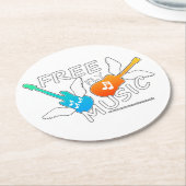 Free Fly Music Runder Pappuntersetzer (Angewinkelt)