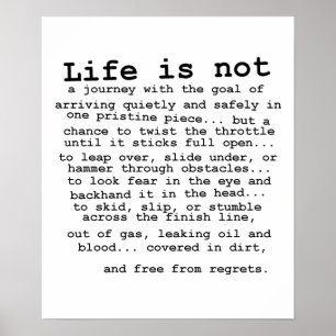 Free From Regrets Dirt Bike Motocross Poster