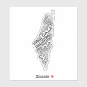 Free Gaza Free Palestine Map Cloud Word Aufkleber (Blatt)