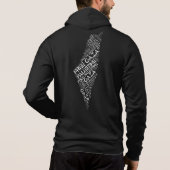Free Gaza Free Palestine Map Cloud Word Hoodie (Rückseite)