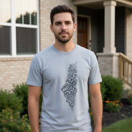 Free Gaza Free Palestine Map Cloud Word T-Shirt