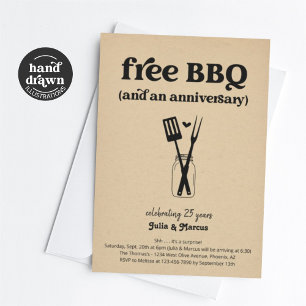 Free GRILLEN Funny Anniversary Party Einladung