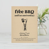 Free GRILLEN Funny Anniversary Party Einladung (Stehend Vorderseite)