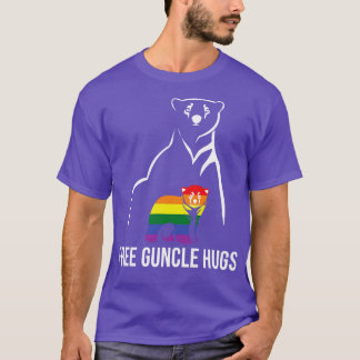 Free Guncle Hugs Gay Pride LGBT Rainbow Men Gay Un T-Shirt
