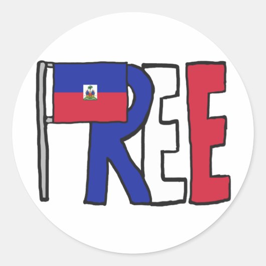 Free Haiti Runder Aufkleber (Vorderseite)