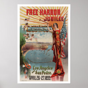 Free Harbor Jubiläum, 1899. Vintage Werbung Poster