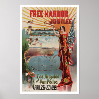 Free Harbor Jubiläum, 1899. Vintage Werbung Poster
