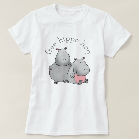Free Hippo Hug T-Shirt (Design vorne)