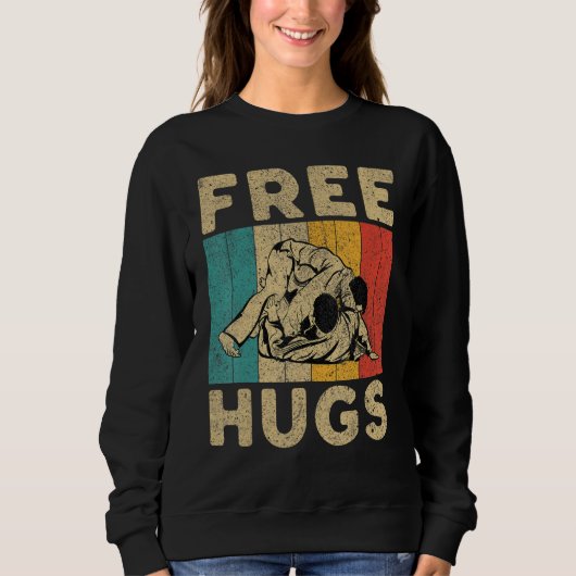 Free Hug Vintage BJJ Brazilian Jiu Jitsu Sweatshirt (Vorderseite)