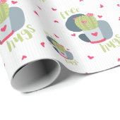 Free Hugs and Hearts Cactus Geschenkpapier (Rolleneckpunkt)