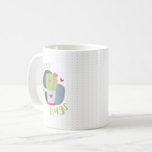 Free Hugs and Hearts Cactus Kaffeetasse (Vorderseite Links)