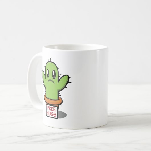 Free Hugs Cactus Coffee Tasse - Funny Succulent Li (Vorderseite Links)