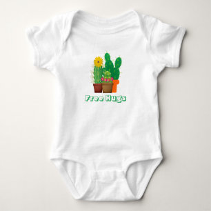 Free Hugs Cactus Pattern Baby Bodysuit Baby Strampler