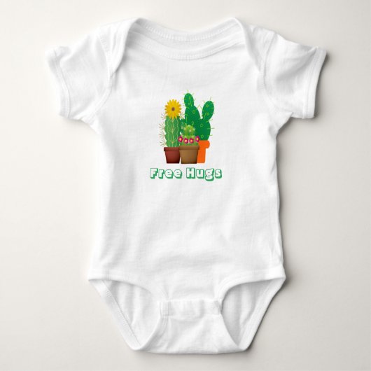 Free Hugs Cactus Pattern Baby Bodysuit Baby Strampler (Vorderseite)