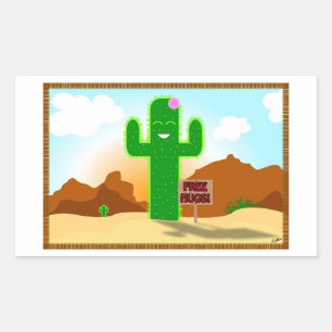 Free Hugs Cactus Stickers
