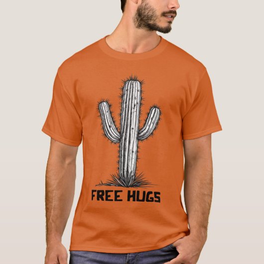 Free Hugs Cactus T-Shirt (Vorderseite)