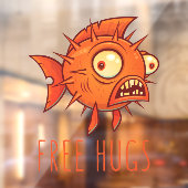 Free Hugs Cartoon Blowfish Fensteraufkleber (Blatt 2)