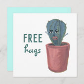 FREE HUGS CRAZY CACTUS LADY lustige Karte (Vorne/Hinten)