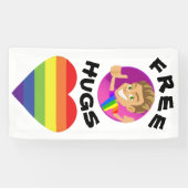 Free Hugs Gay Pride Banner (Horizontal)