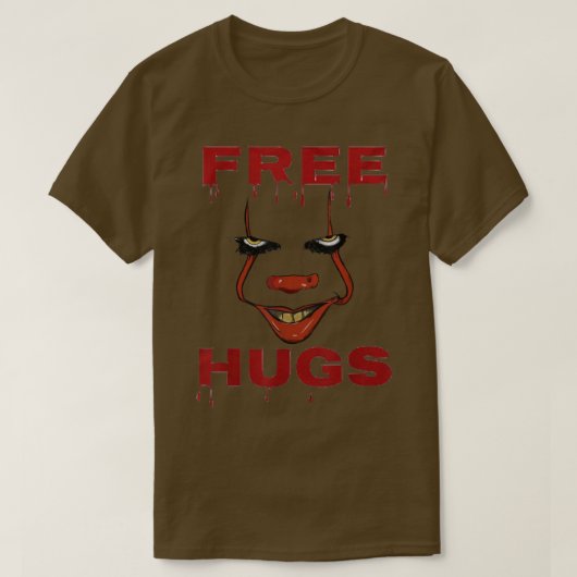 Free Hugs Halloween Evil Killer Scary Clown Horror T-Shirt (Design vorne)