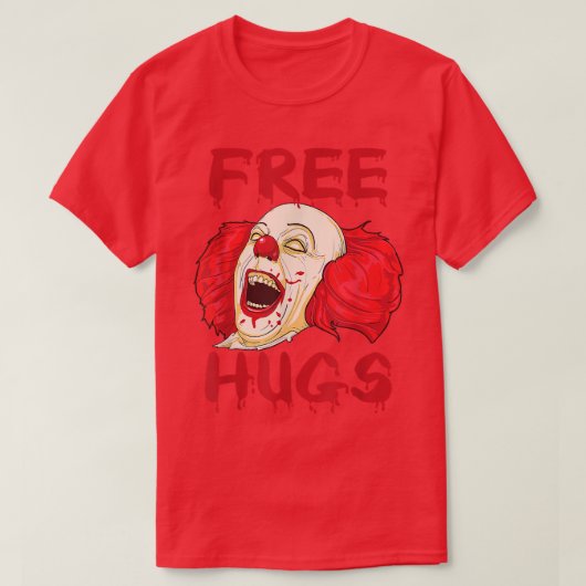 Free Hugs Halloween Evil Killer Scary Clown Horror T-Shirt (Design vorne)