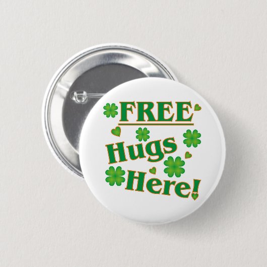 Free Hugs Here! Button (Vorne & Hinten)