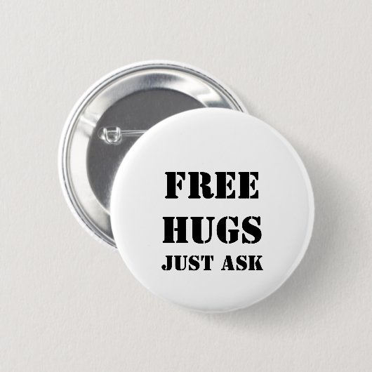 FREE HUGS Nur Gefragt Button (Vorne & Hinten)