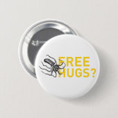 Free hugs octopus button (Vorne & Hinten)