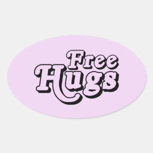 FREE HUGS OVALER AUFKLEBER