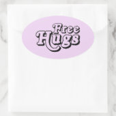 FREE HUGS OVALER AUFKLEBER (Tasche)
