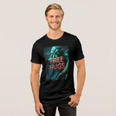 FREE HUGS (Sanity Optional) Cthulhu Eldritch Tri-Blend Shirt (Vorderseite voll)