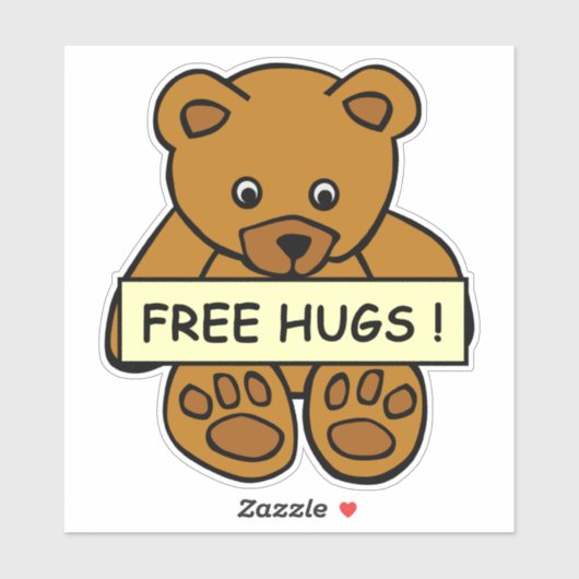 Free Hugs Teddy Aufkleber (Blatt)