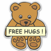 Free Hugs Teddy Aufkleber (Vorderseite)