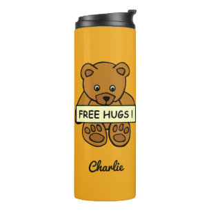 Free Hugs Teddy individuelle Name & color tumbler Thermosbecher