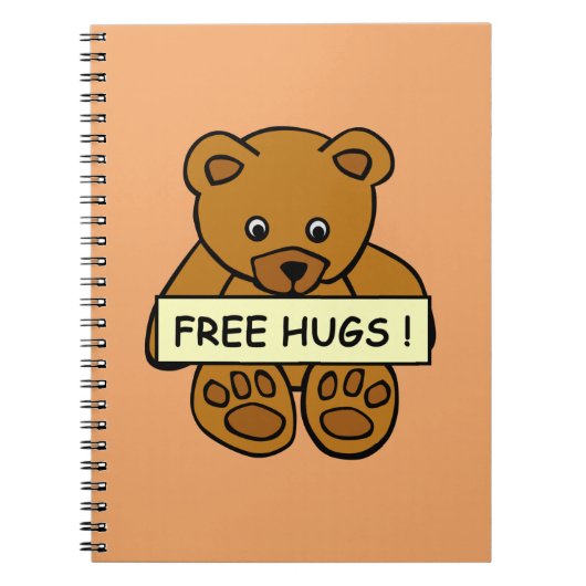 Free Hugs Teddy-Notebooks Notizblock (Vorderseite)