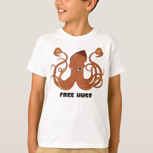 Free Hugs Tintenfisch Kid's Sweatshirt T-Shirt (Vorderseite)