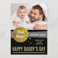 Free Hugs Vatertag Flat Card / Imitats Gold Foil