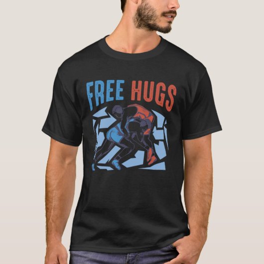Free Hugs Wrestling für Wrestlers Men Boys T-Shirt (Vorderseite)