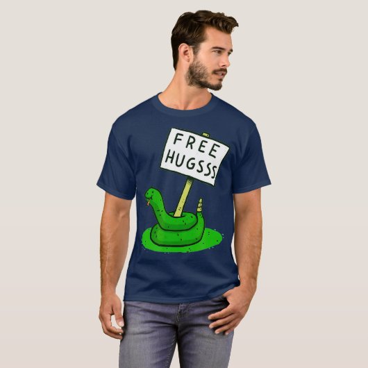 Free Hugsss Funny Cute Snake Hug Lovers T-Shirt (Vorne ganz)