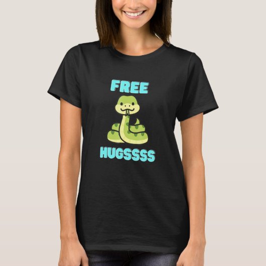 Free Hugsss Niedlich Snake Facehugger T-Shirt (Vorderseite)