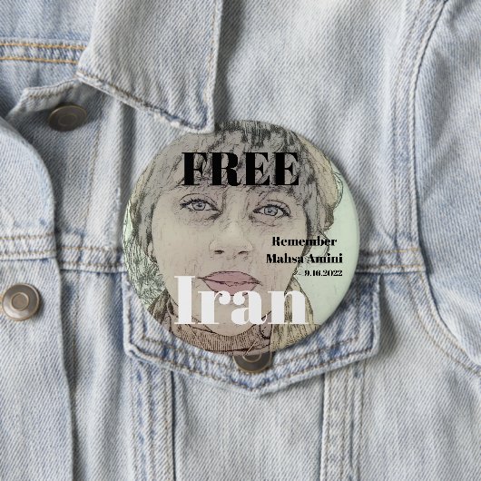FREE IRAN ERINNERN Mahsa Amini Button (Beispiel)