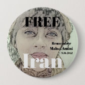 FREE IRAN ERINNERN Mahsa Amini Button (Vorderseite)
