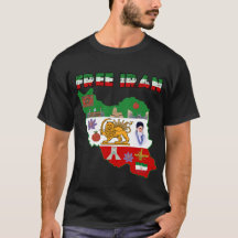 Free Iran Map – Persian Lion and Sun Iranian Shirt