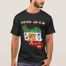 Free Iran Map – Persian Lion and Sun Iranian Shirt