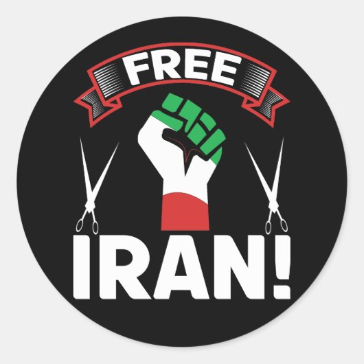 Free Iran Runder Aufkleber (Vorderseite)