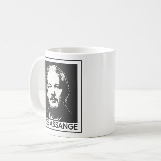 Free Julian Assange wikileaks Kaffeetasse (Vorderseite Links)