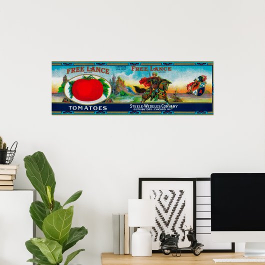 Free Lance Tomato LabelChicago, IL Poster (Heimbüro)